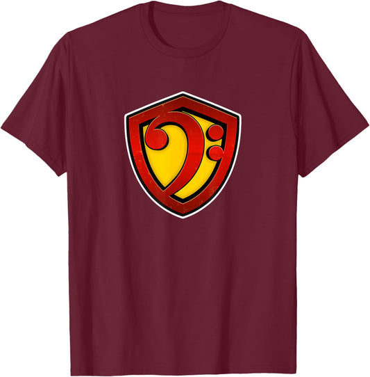 Bass Clef Hero for Bassist T-Shirt - T-Shirt | Maroon