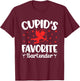Cupid's Favorite Bartender Valentine’s Day Funny Bartending T-Shirt - T-Shirt | Maroon