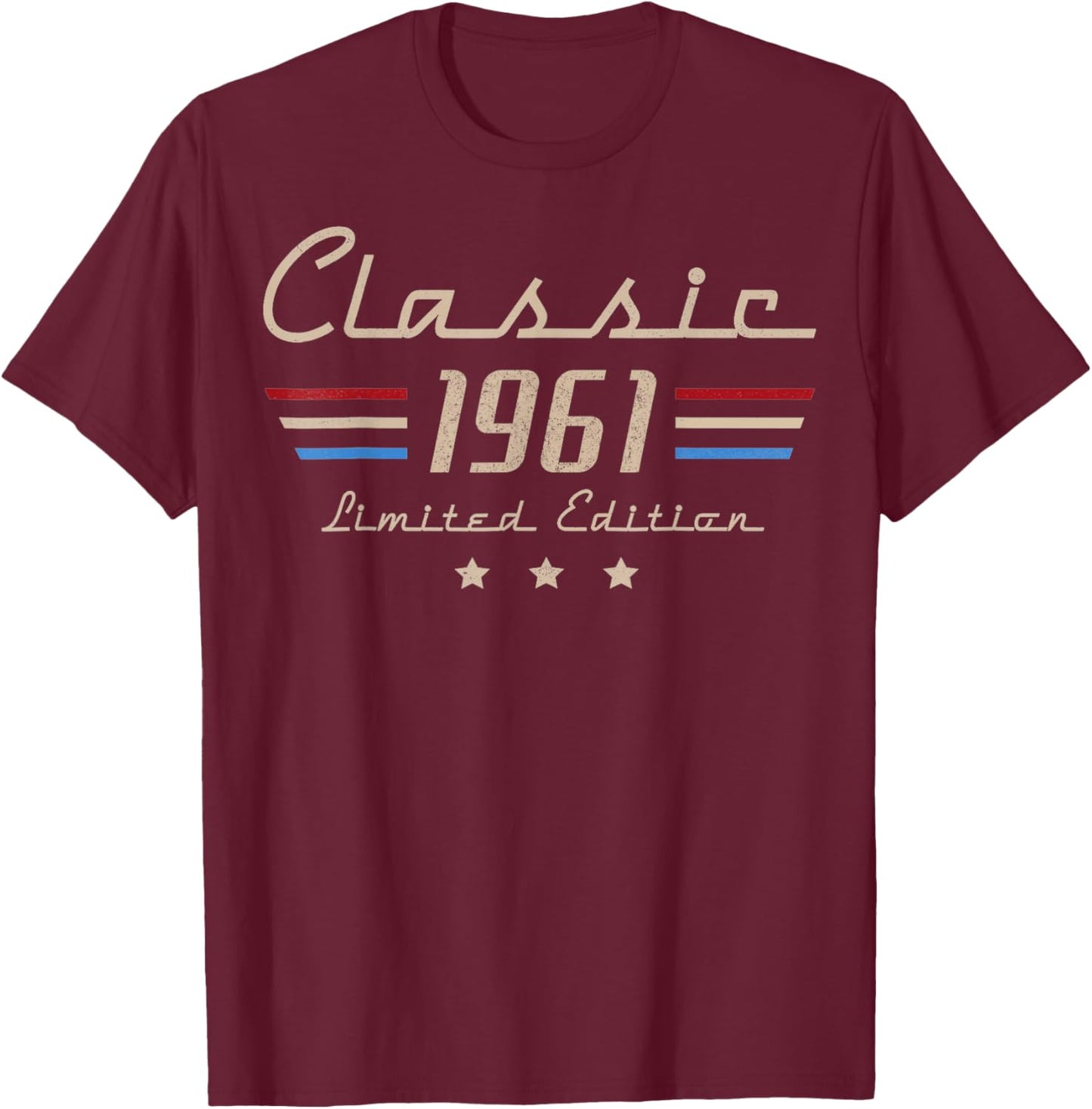 65th Birthday Vintage 1961 Classic Legend 65 Year Old Men T-Shirt - T-Shirt | Maroon