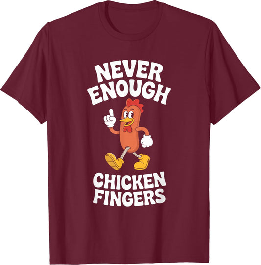 Funny Chicken Finger or Chicken Fingers Retro T-Shirt - T-Shirt | Maroon