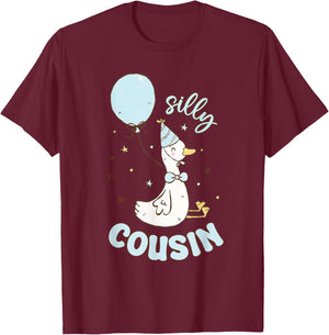 Silly Cousin Silly Goose 1st Birthday Boy Family Matching T-Shirt - T-Shirt | Maroon