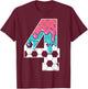 Soccer 4 Year Old Ice Cream Drip Youth 4th Birthday Boy 4 T-Shirt - T-Shirt | Maroon