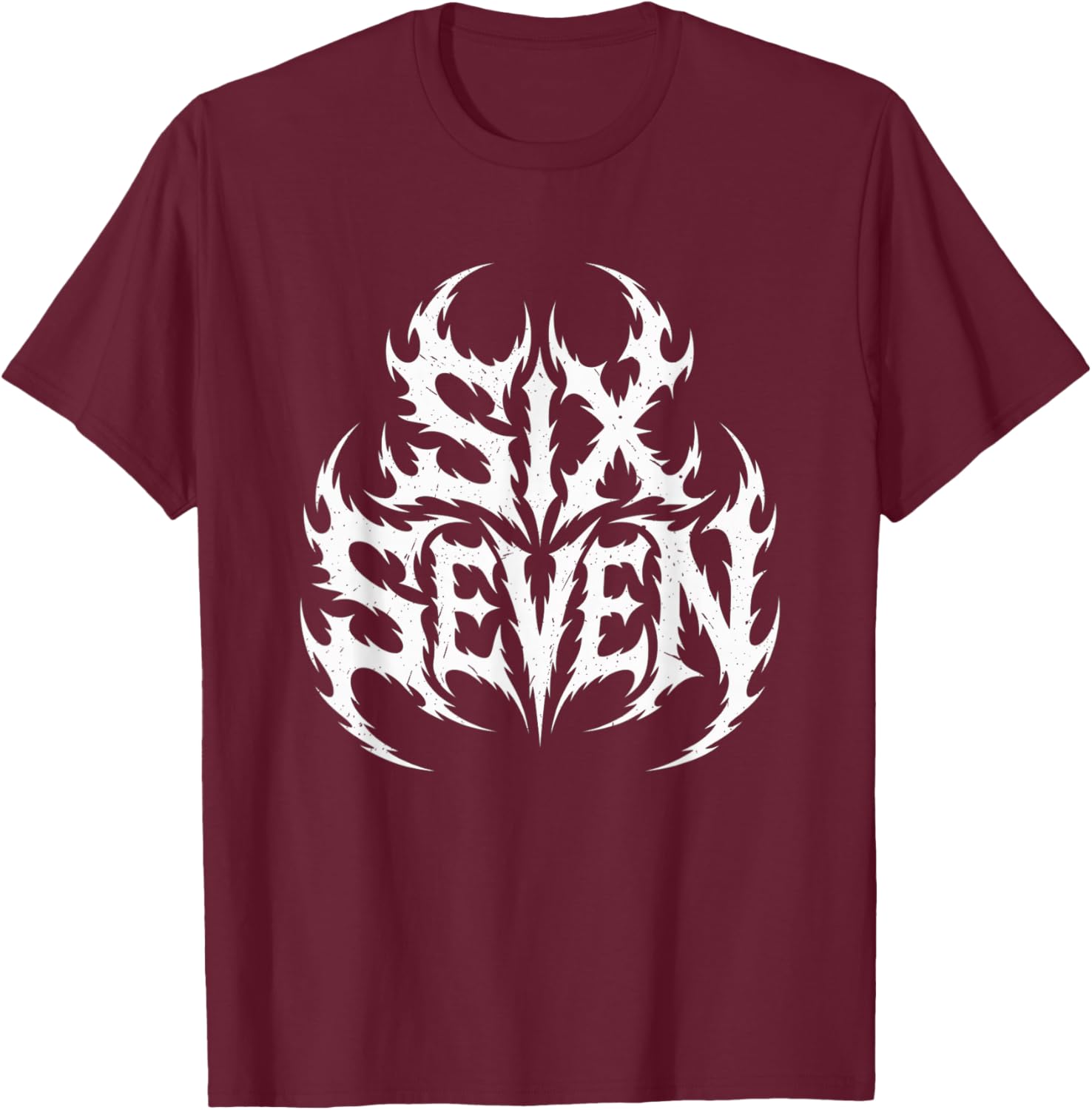 67 Six Seven Heavy Metal Death Metal Metalhead Brainrot T-Shirt - T-Shirt | Maroon