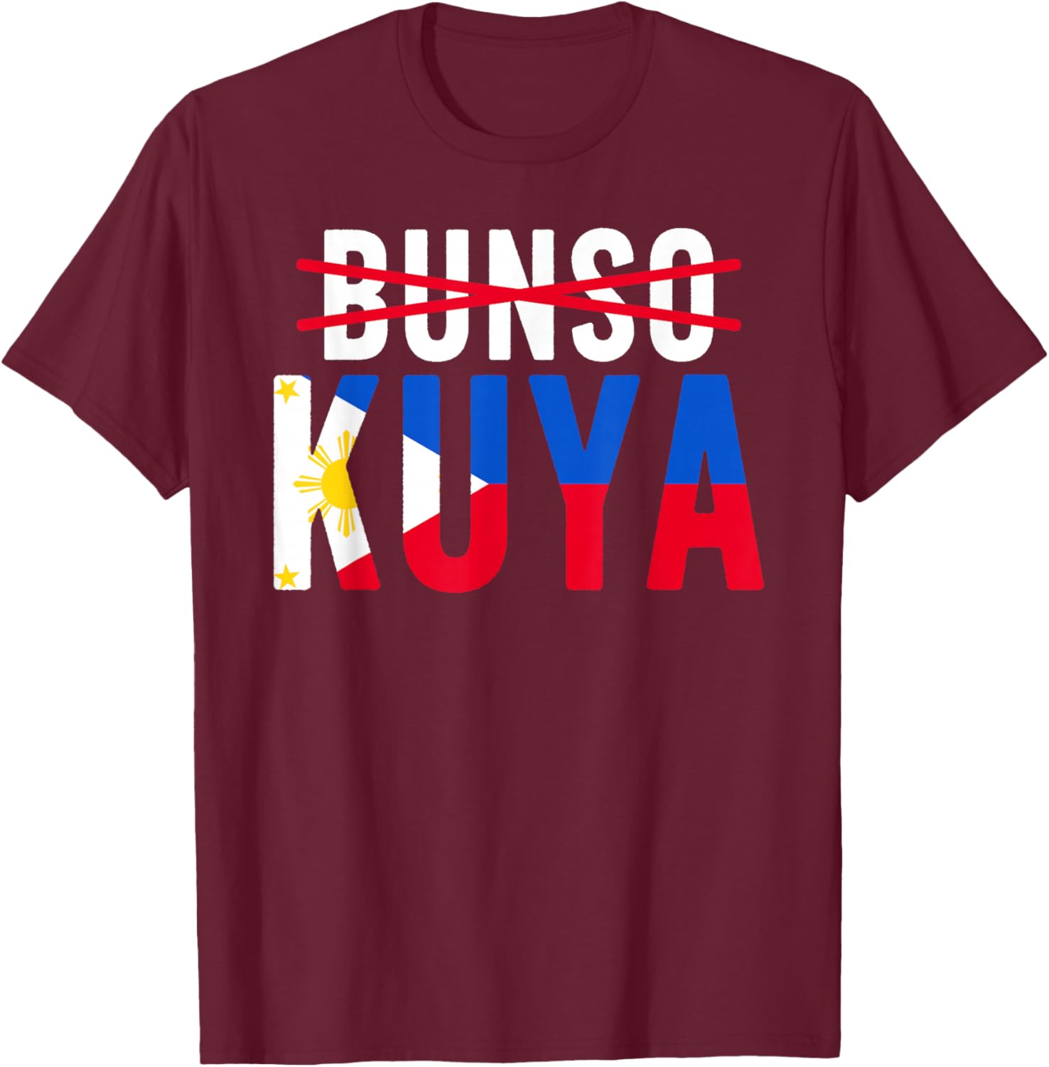 Kuya Filipino Older Brother Promoted to Kuya T-Shirt - T-Shirt | Maroon