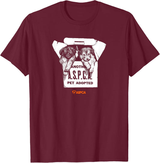 The Archive Collection: Puppies in a Box (Illustrated) T-Shirt - T-Shirt | Maroon
