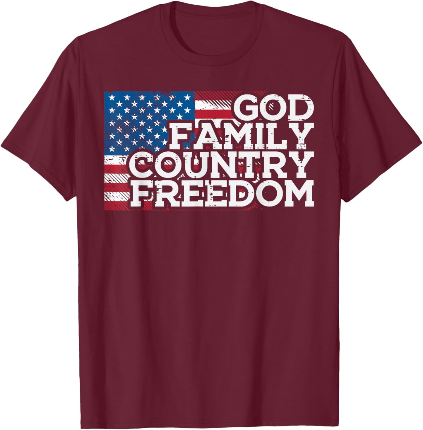 Christian Religious God Jesus Patriotic Men Women Kids T-Shirt - T-Shirt | Maroon