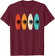 Surfboard Palm Tree Beach Kids Summer Sports Surfing Retro T-Shirt - T-Shirt | Maroon