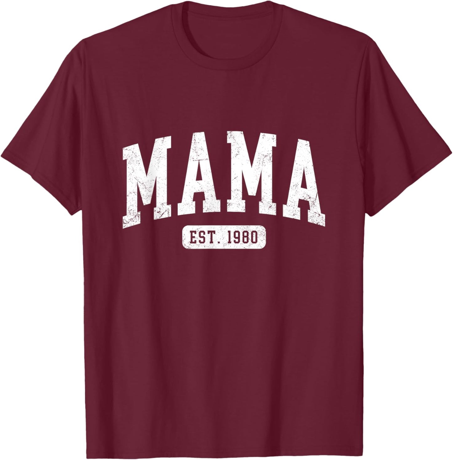 Mama Est 1980 Mothers Day Idea for Mom T-Shirt - T-Shirt | Maroon