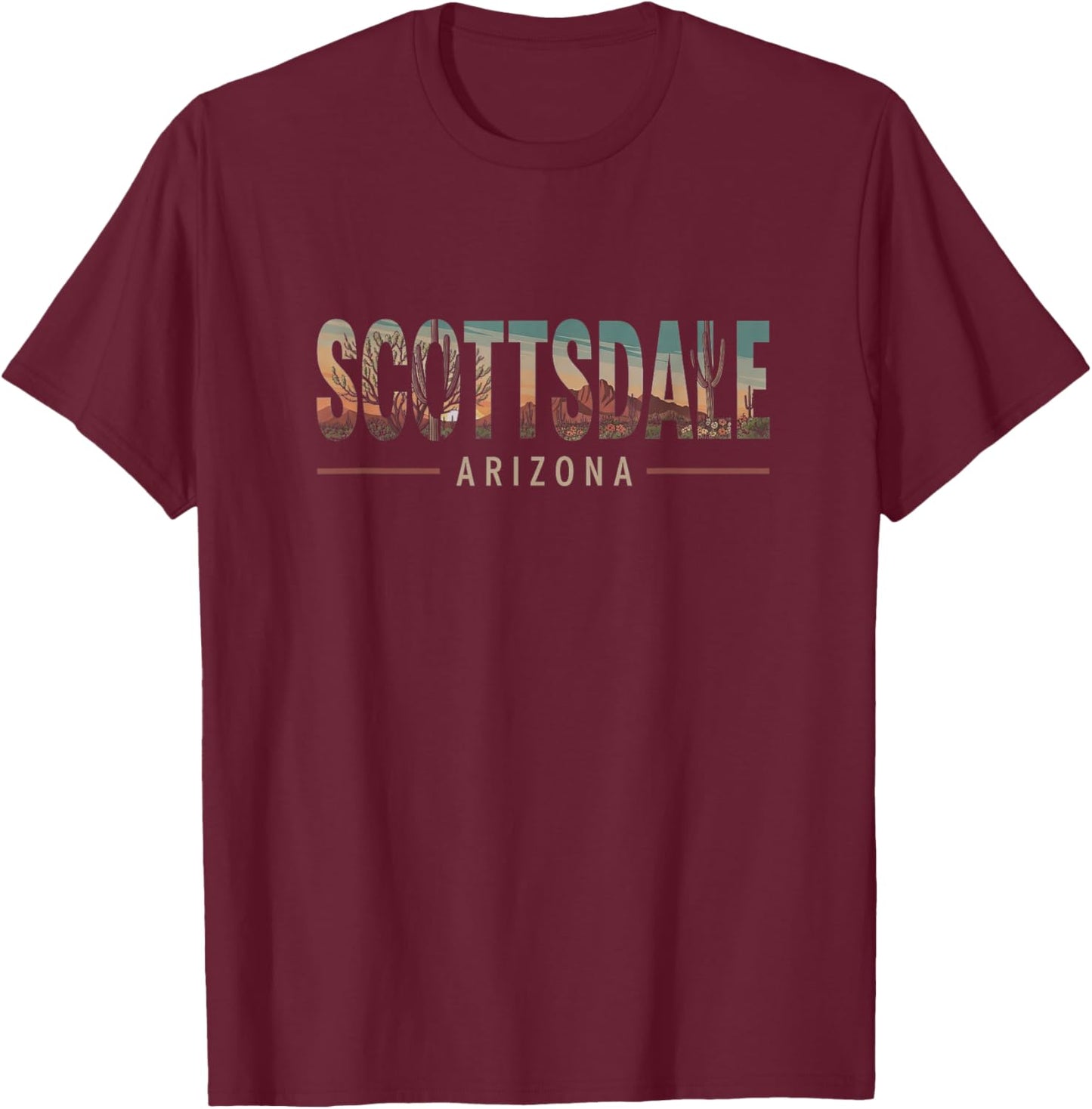 Retro Scottsdale Arizona Design T-Shirt - T-Shirt | Maroon