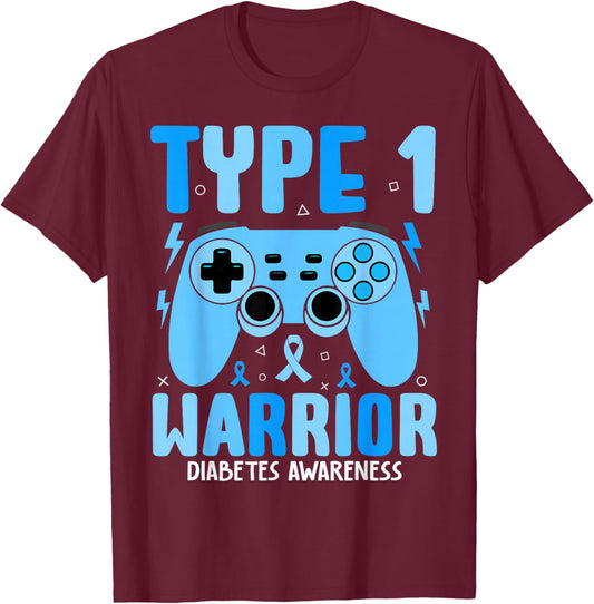 Diabetes Awareness Toddler T1D Type 1 Diabetes Warrior Boys T-Shirt - T-Shirt | Maroon