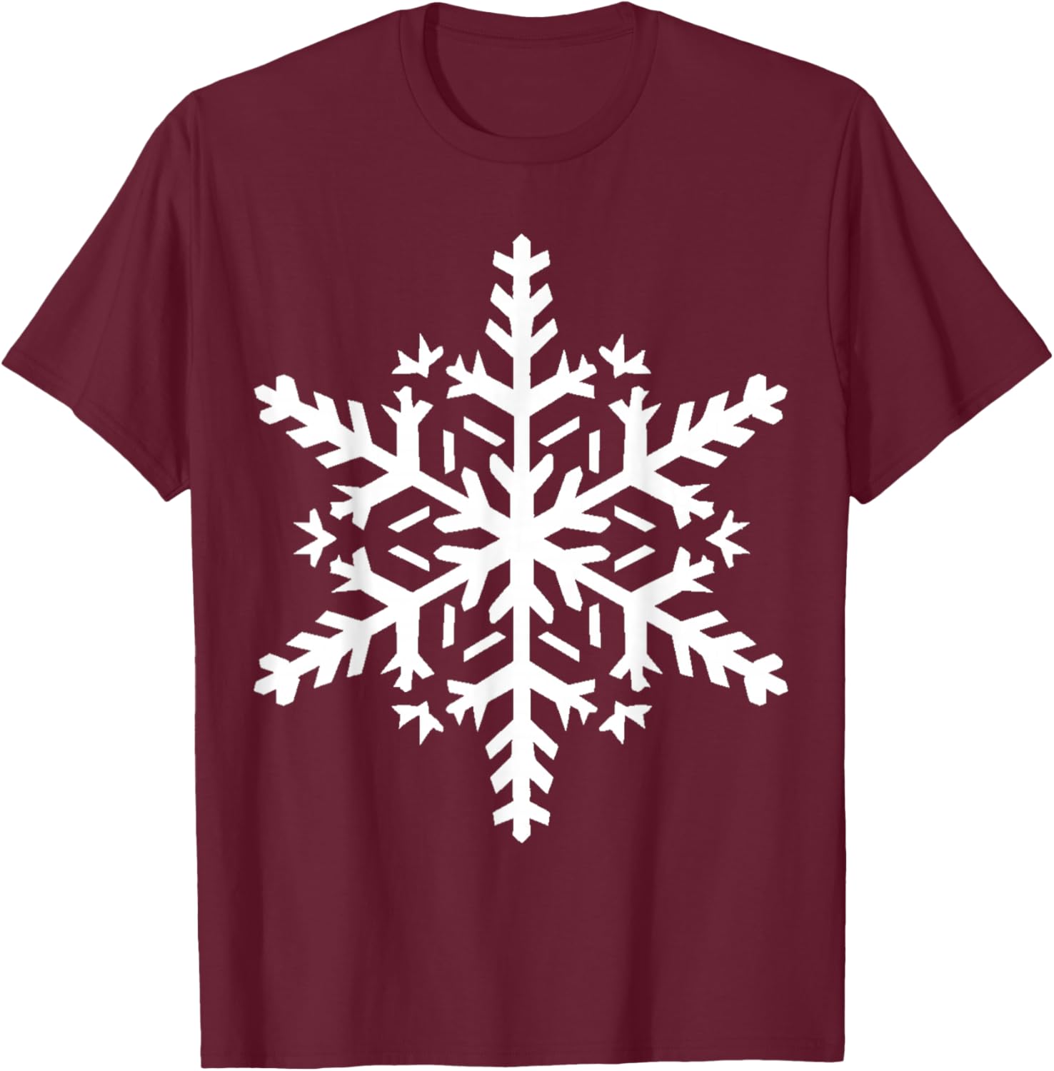 Snowflake White T-Shirt - T-Shirt | Maroon