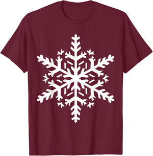 Snowflake White T-Shirt - T-Shirt | Maroon