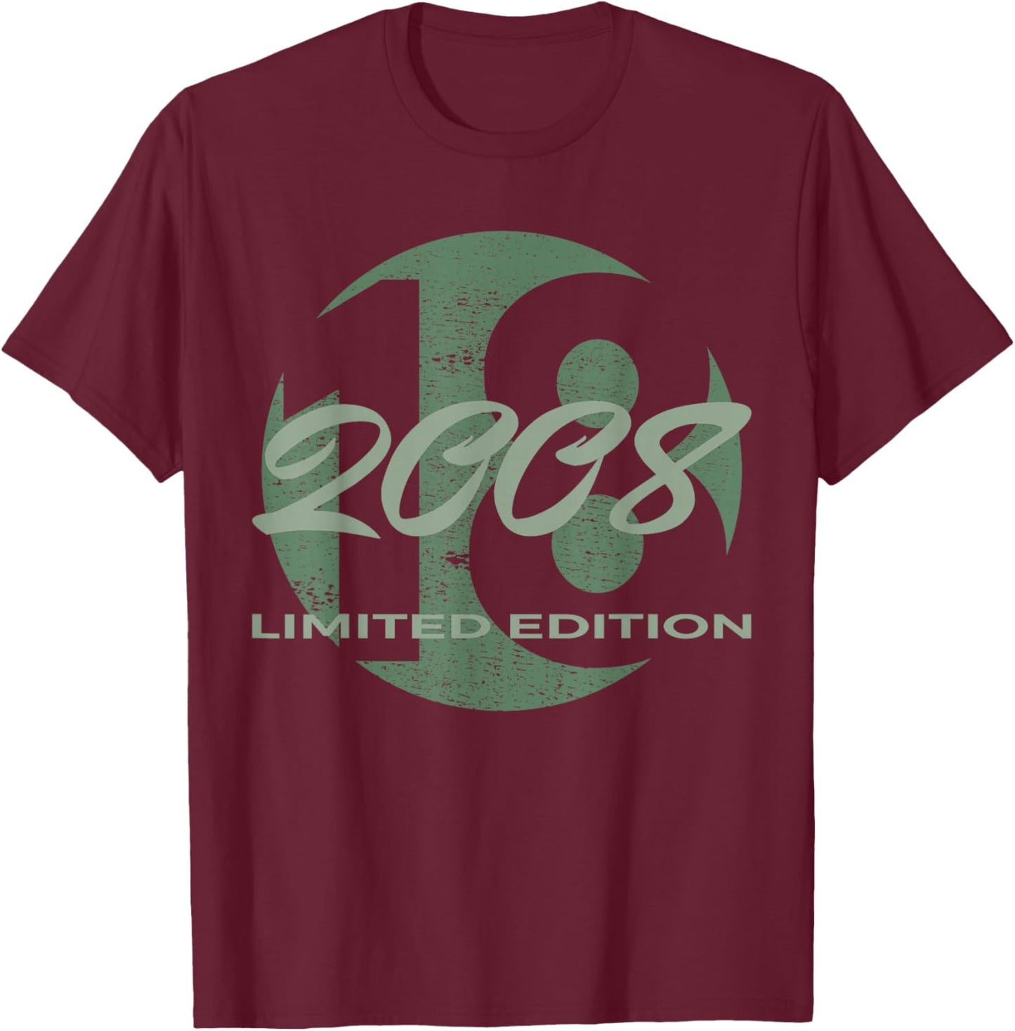 18th Birthday Girl boy 18 Years 2008 Funny Gift T-Shirt - T-Shirt | Maroon