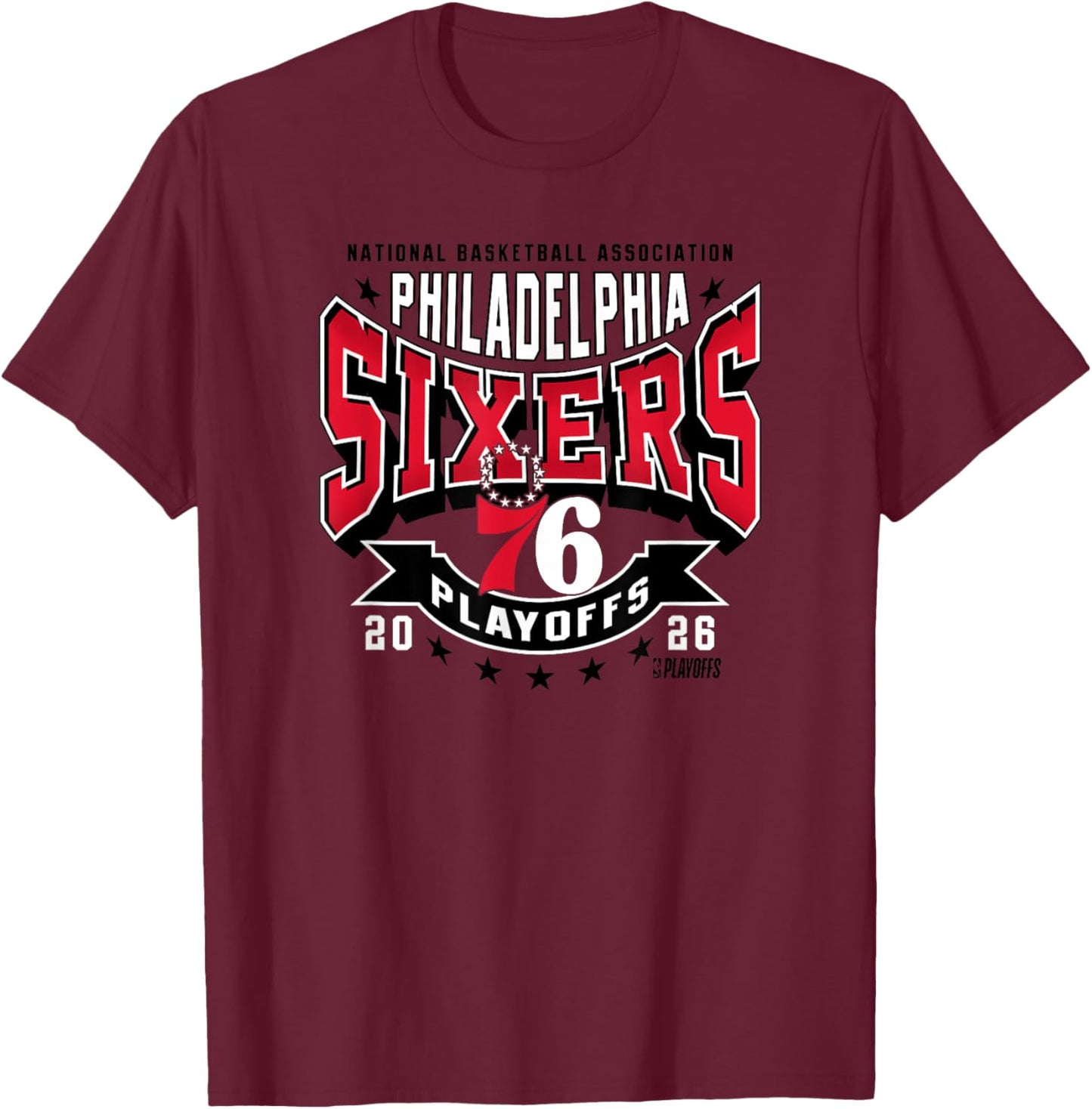 NBA Official 2026 Playoffs Philadelphia 76ers Next T-Shirt - T-Shirt | Maroon