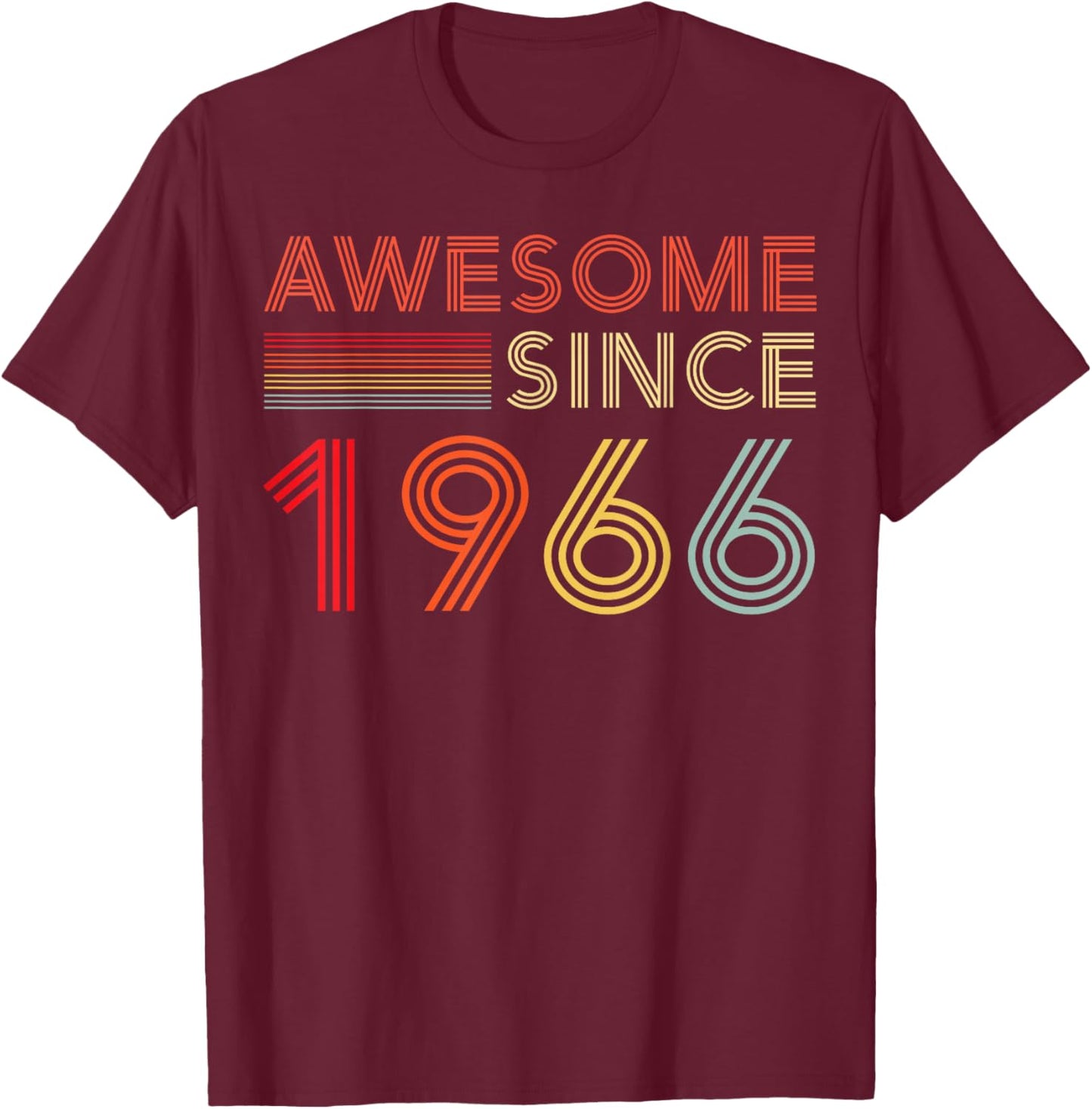 Awesome 60 Birthday Decorations Men 60yr 1966 60th Birthday T-Shirt - T-Shirt | Maroon
