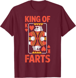 King of Farts Funny Poker Playing Card Humor T-Shirt - T-Shirt | Maroon