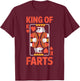 King of Farts Funny Poker Playing Card Humor T-Shirt - T-Shirt | Maroon