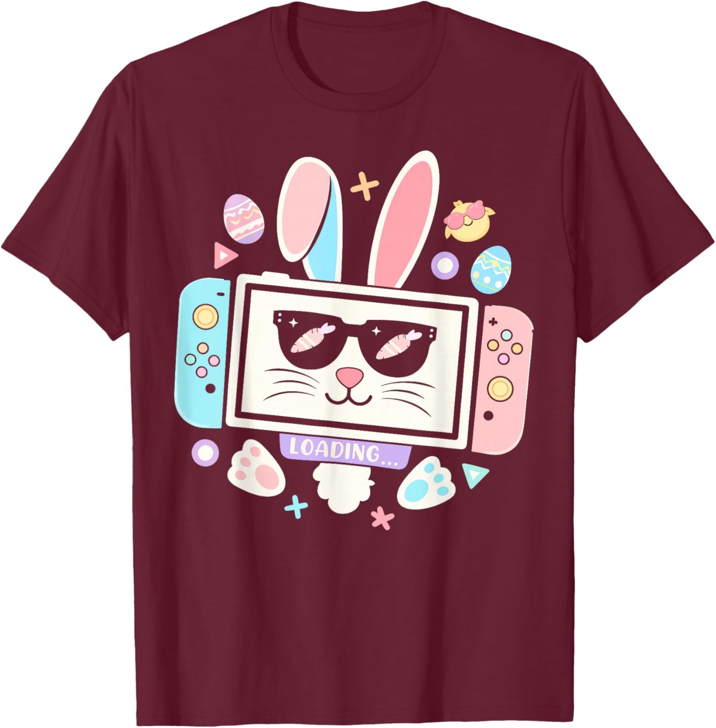 Easter Video Game Bunny Eggs for Gamer Boys Men Teen Kids T-Shirt - T-Shirt | Maroon