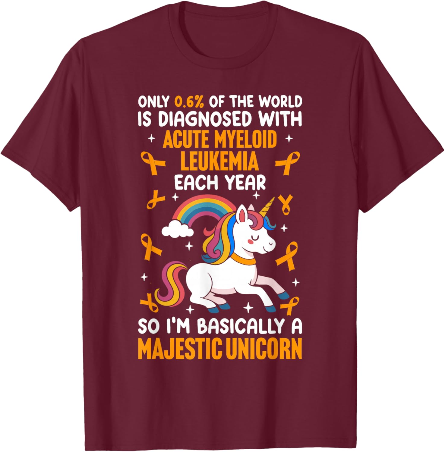 Acute myeloid Leukemia Warrior T-Shirt - T-Shirt | Maroon