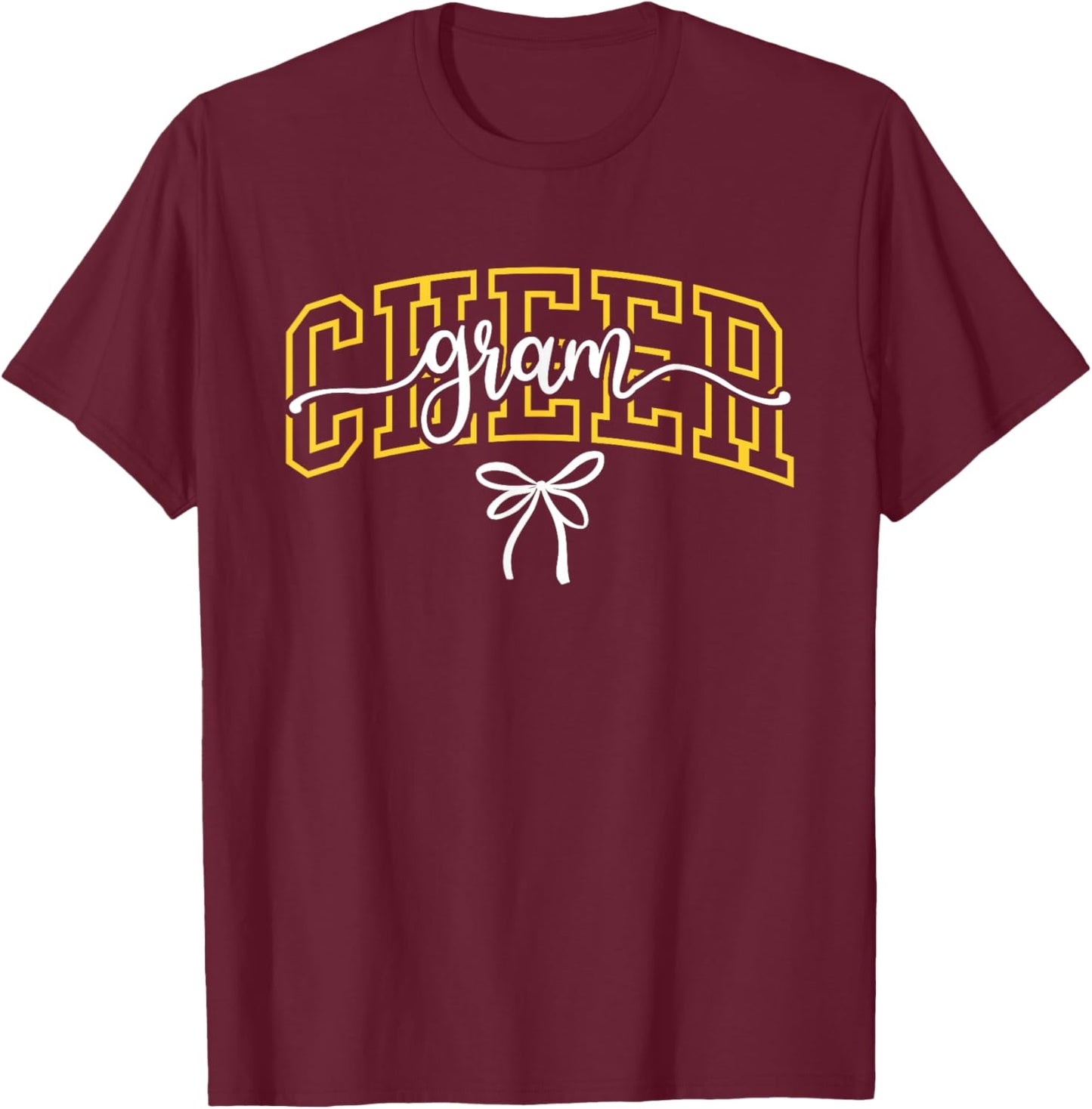 Cheer Gram Chearleading Grandma High School Black Gold T-Shirt - T-Shirt | Maroon