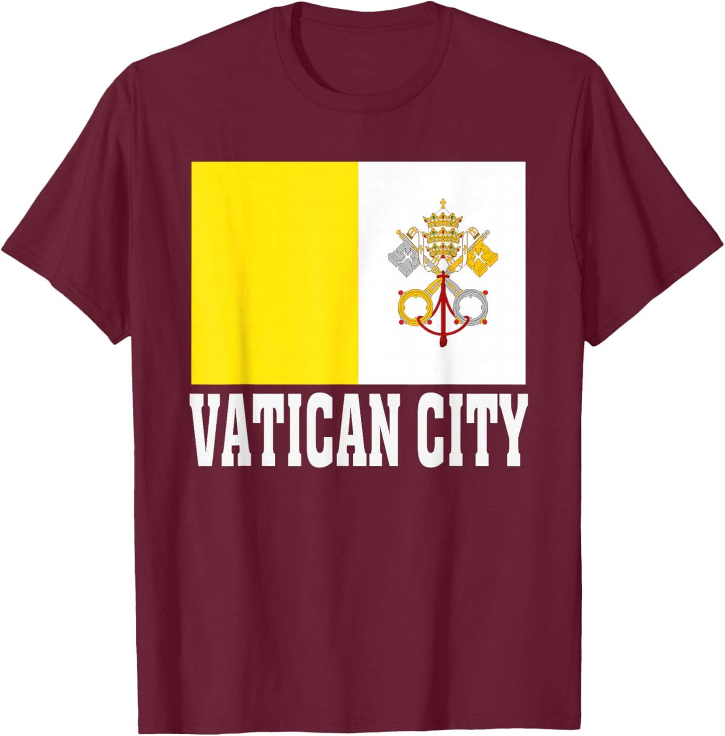 Vatican City Flag Patriotic National Roots Souvenir T-Shirt - T-Shirt | Maroon