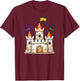 Medieval Castle with Towers and Flags Fantasy T-Shirt - T-Shirt | Maroon