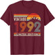 Vintage 1992 Limited Edition Retro 34th Birthday 34 Yrs Old T-Shirt - T-Shirt | Maroon