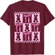 Funny Bunny Coquette Bow Rabbit Lovers Easter Retro Trendy T-Shirt - T-Shirt | Maroon