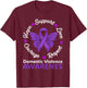 Domestic Violence Awareness Purple Ribbon Butterfly T-Shirt - T-Shirt | Maroon