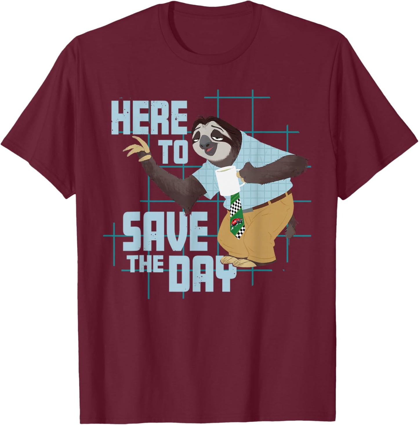 Disney Zootopia 2 Flash Sloth Here to Save The Day Funny T-Shirt - T-Shirt | Maroon
