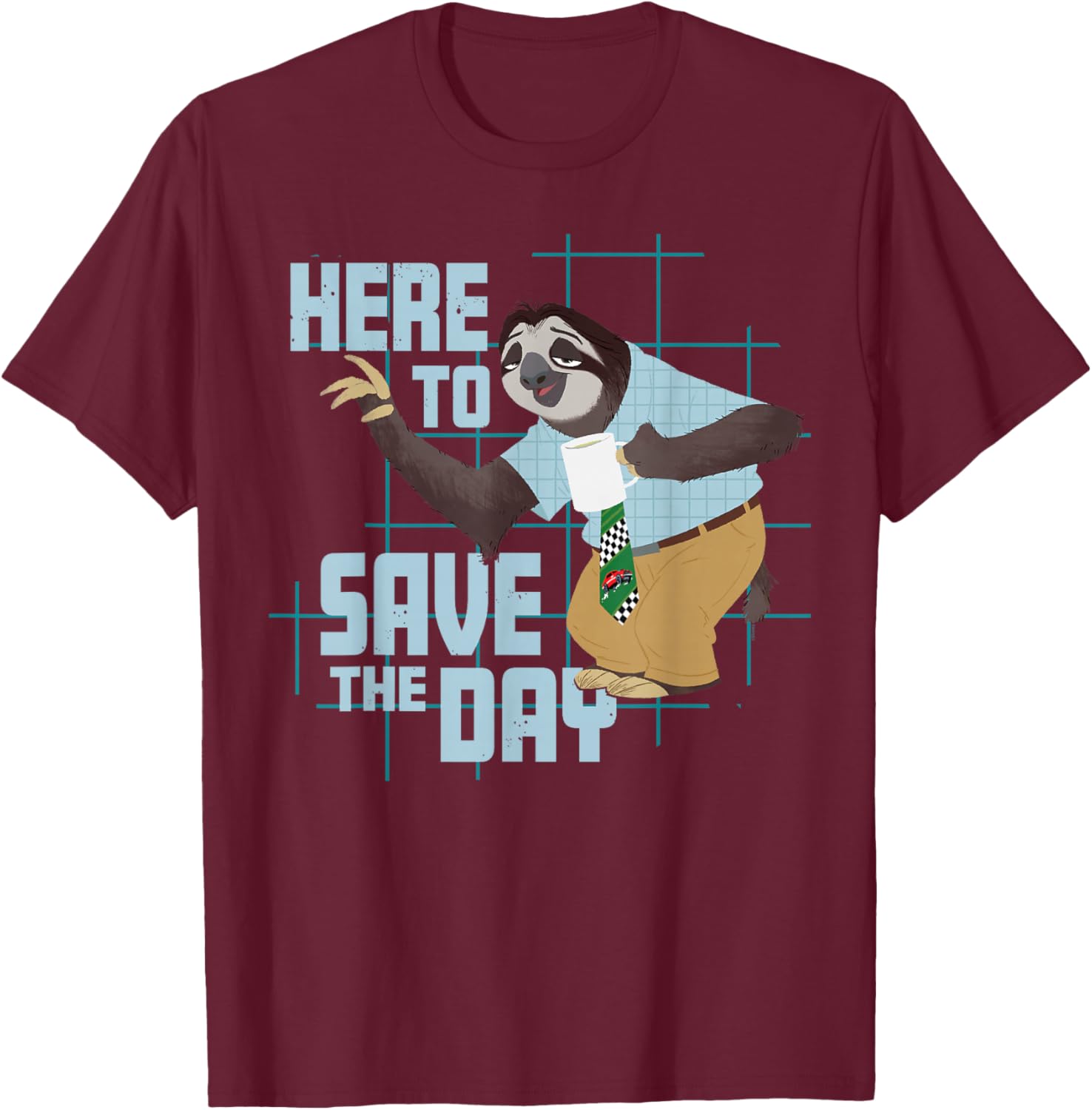 Disney Zootopia 2 Flash Sloth Here to Save The Day Funny T-Shirt - T-Shirt | Maroon