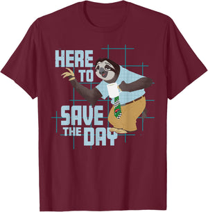 Disney Zootopia 2 Flash Sloth Here to Save The Day Funny T-Shirt - T-Shirt | Maroon