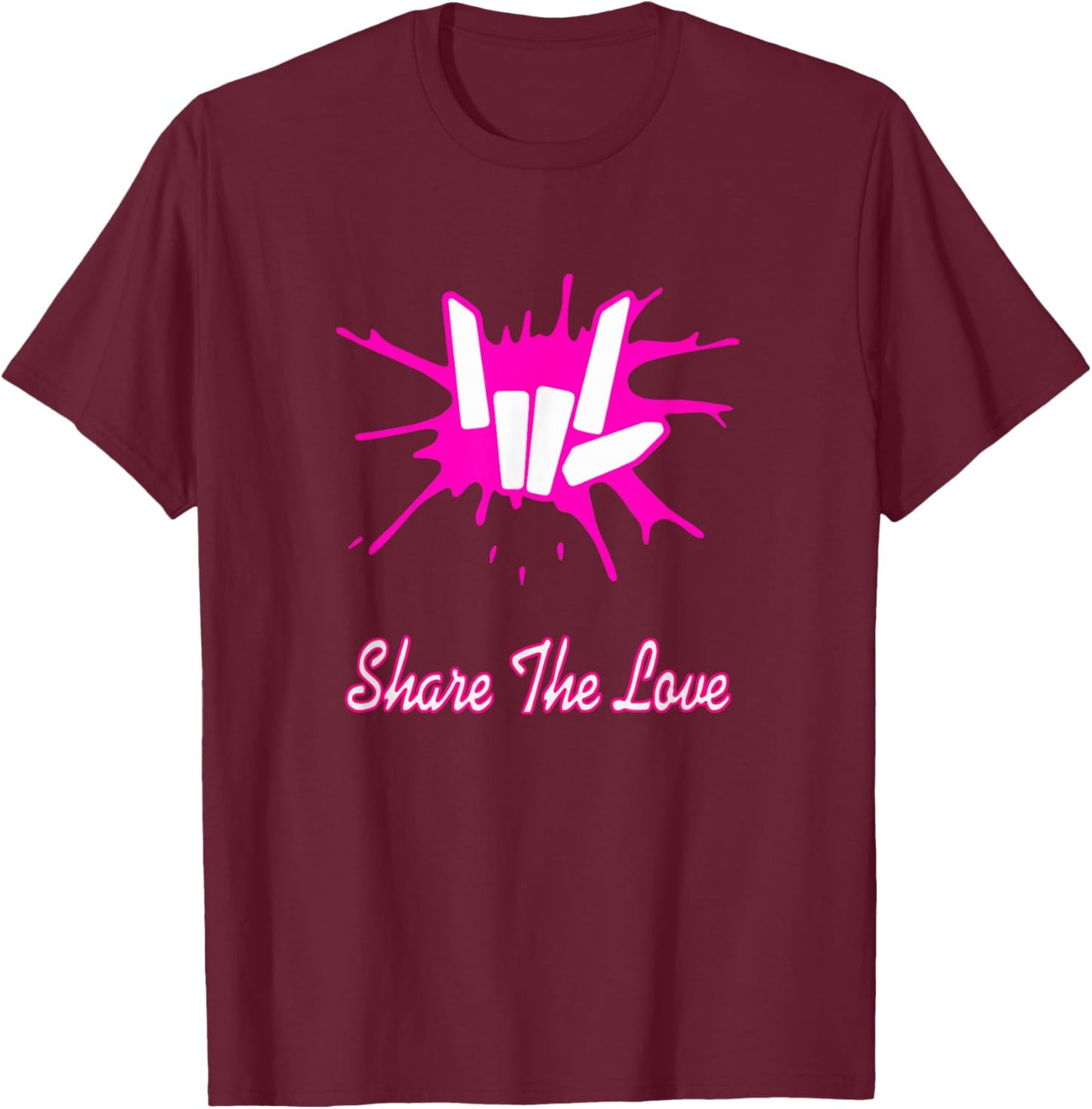 Sharer Share The Love Birthday Gifts for Kids and Youth T-Shirt - T-Shirt | Maroon