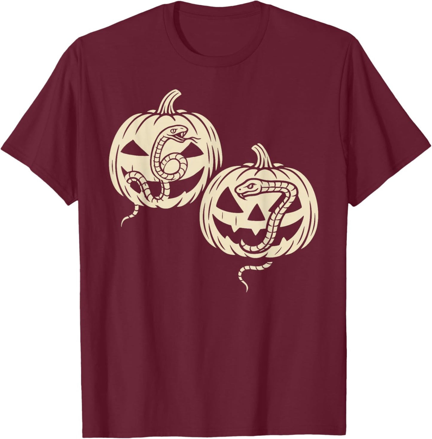 Snakes and Pumpkins 6 7 Halloween T-Shirt - T-Shirt | Maroon