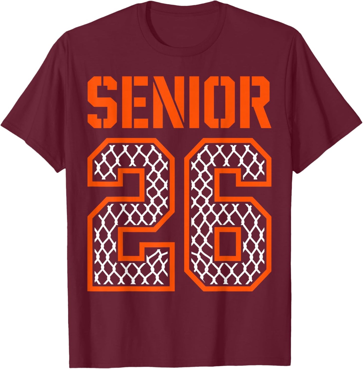 Class of 2026 Graduation Senior 26 Basketball Outfit T-Shirt - T-Shirt | Maroon