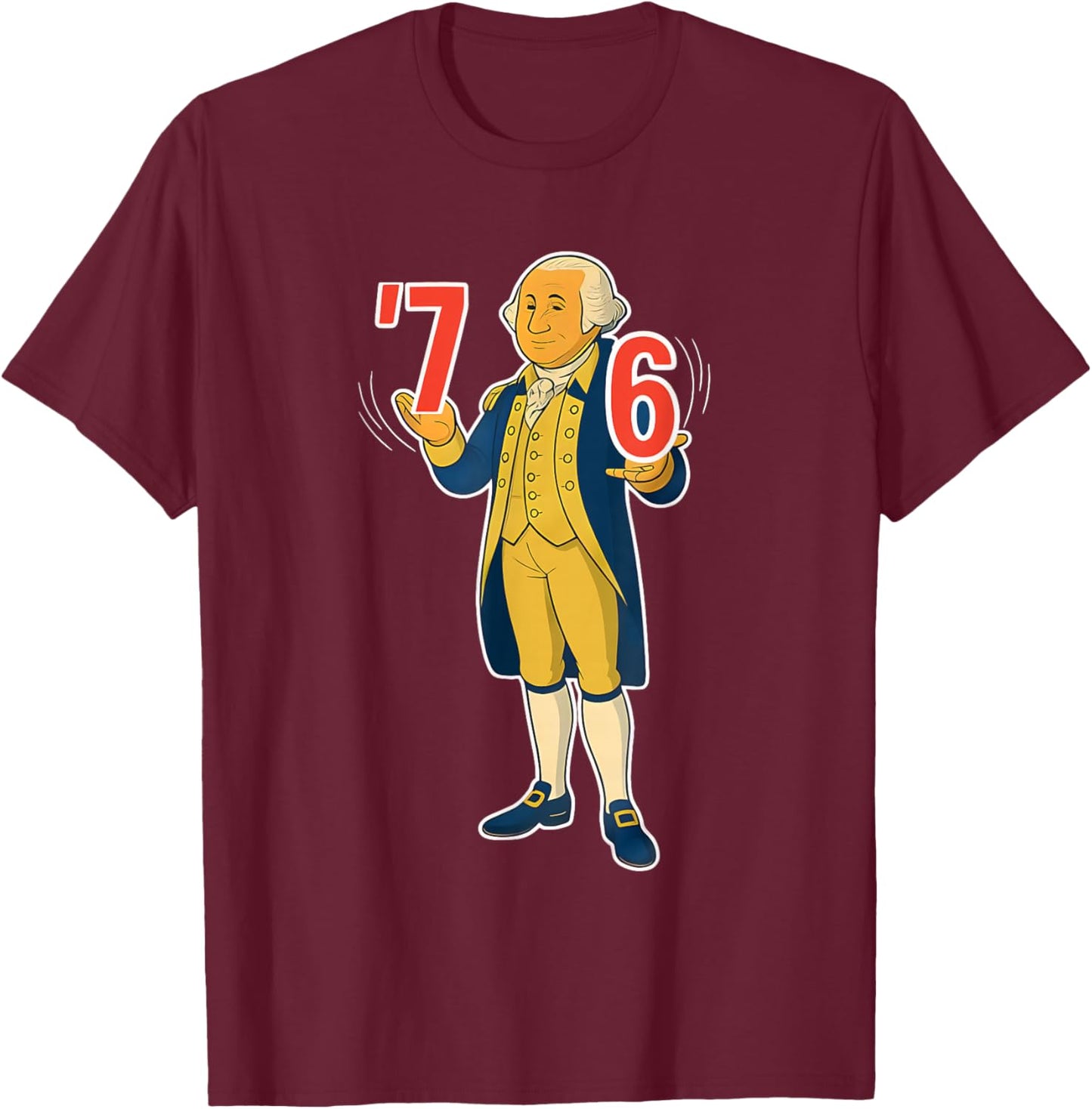 67 Six Seven Funny George Washington Meme T-Shirt - T-Shirt | Maroon