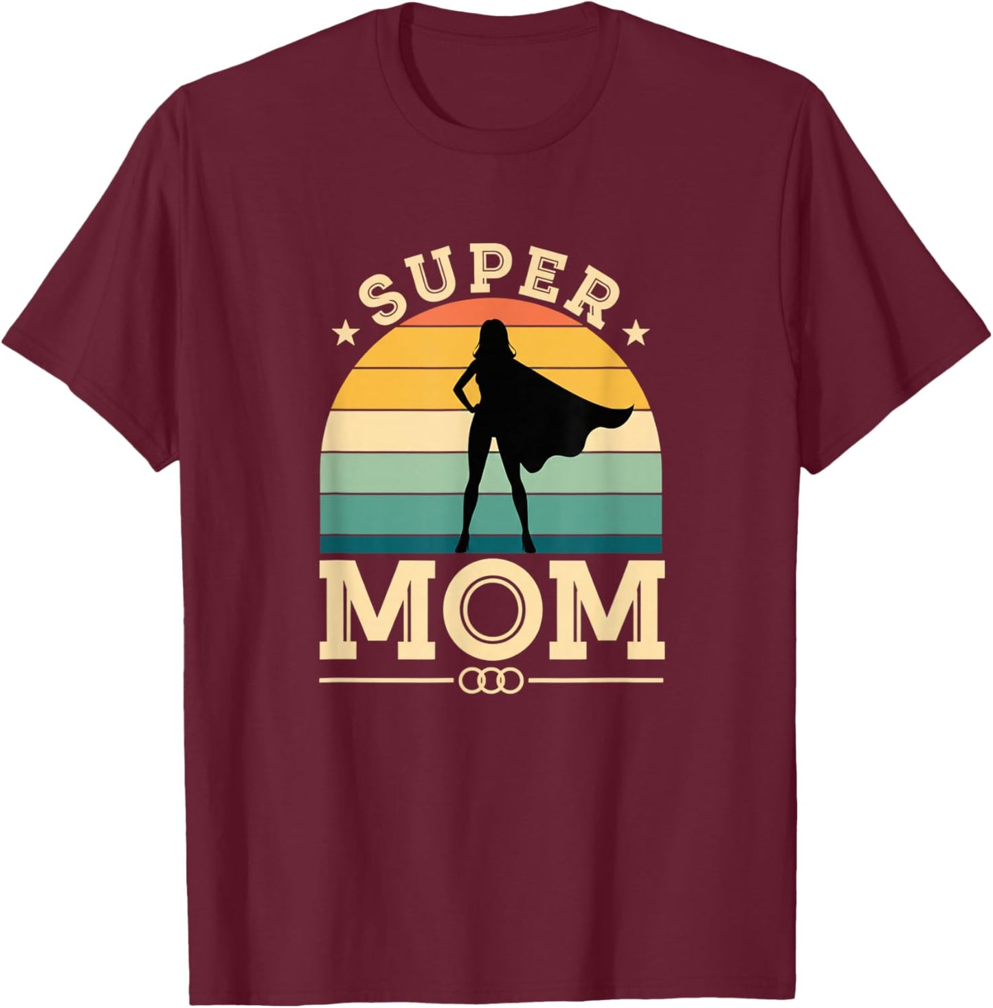 Super Mom Superhero Mom Mother's Day Design T-Shirt - T-Shirt | Maroon