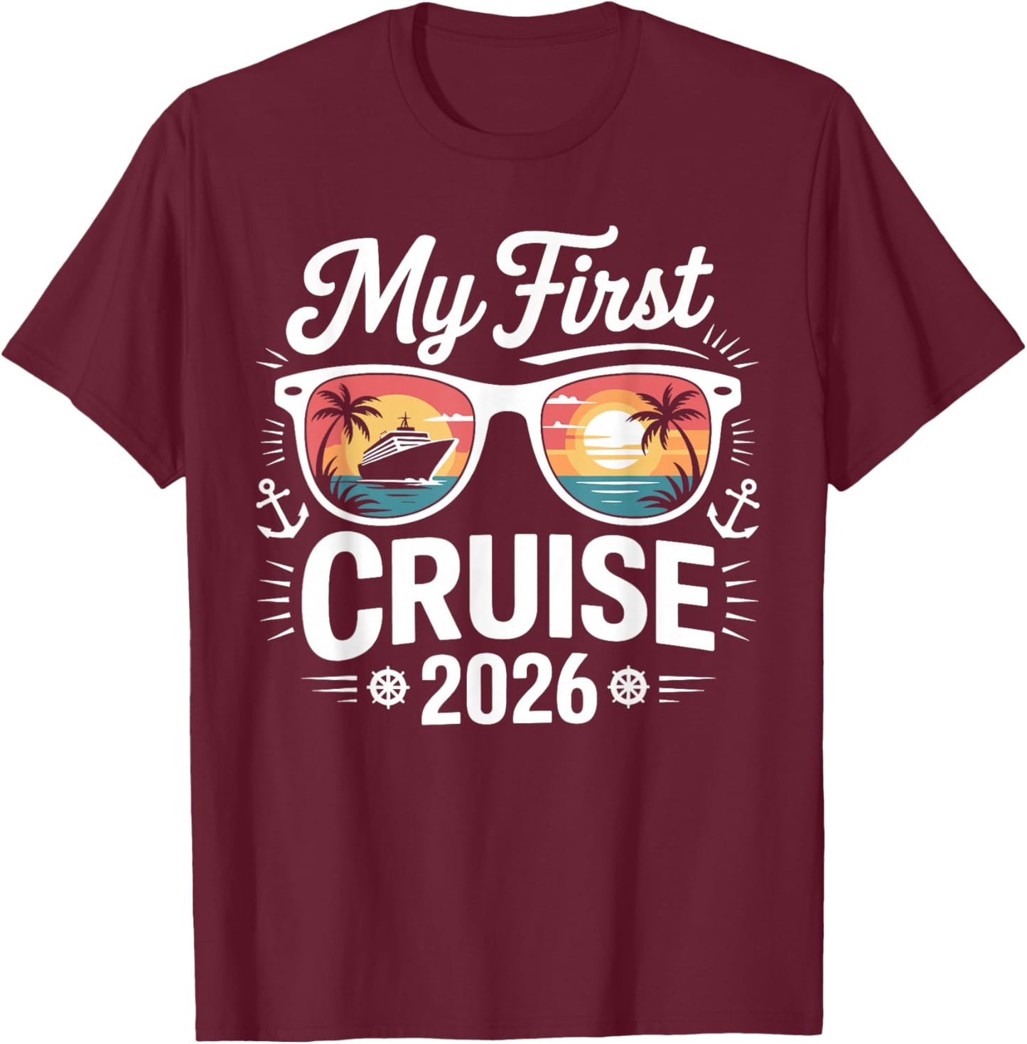 My First Cruise 2026 Summer Vacation Matching Family T-Shirt - T-Shirt | Maroon