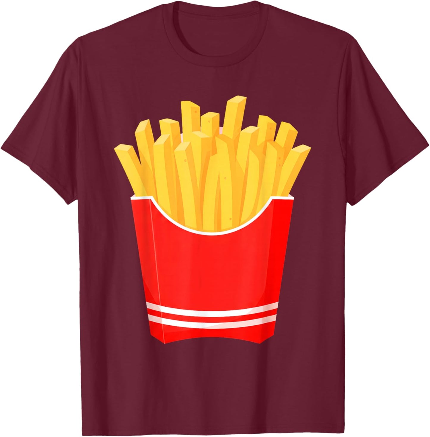 Funny French Fries Fast Food French Fry Halloween Costume T-Shirt - T-Shirt | Maroon