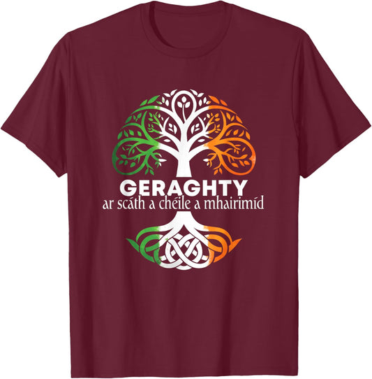 Geraghty Irish Family Name Celtic Irish Roots T-Shirt - T-Shirt | Maroon