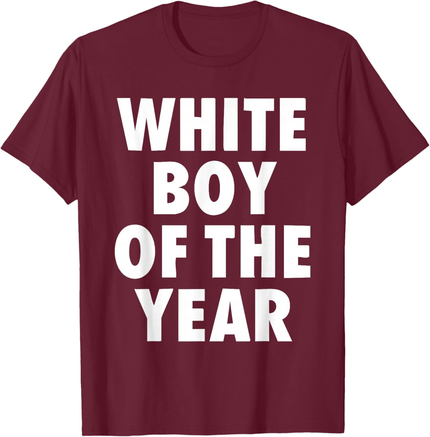 White Boy of The Year Boys Kids Funny Graphic T-Shirt - T-Shirt | Maroon