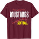 Mustangs Softball Mom School Spirit Mascot Mustang Pride T-Shirt - T-Shirt | Maroon