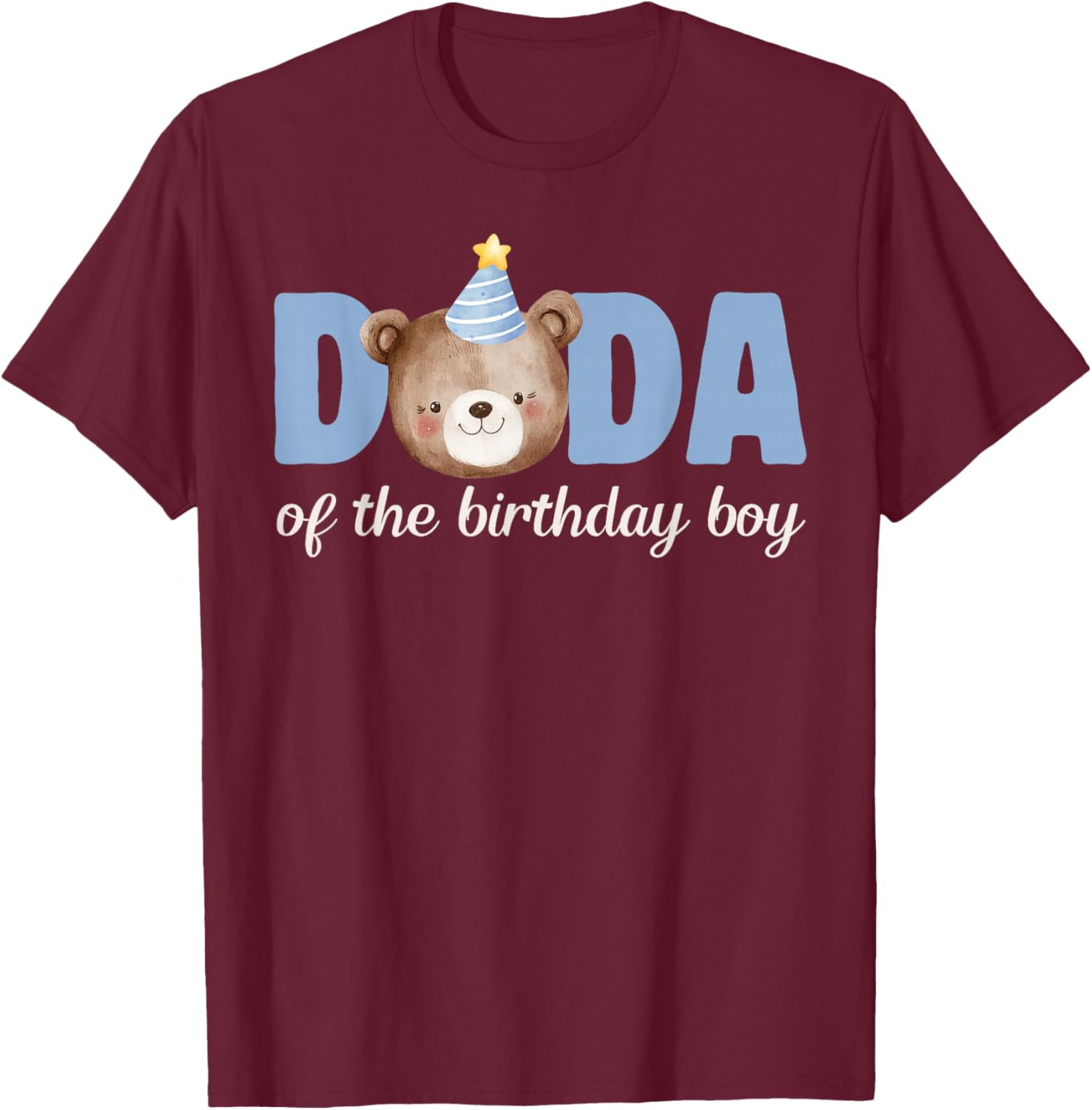 Dada Teddy Bear 1st Birthday Boy Party Family Matching T-Shirt - T-Shirt | Maroon