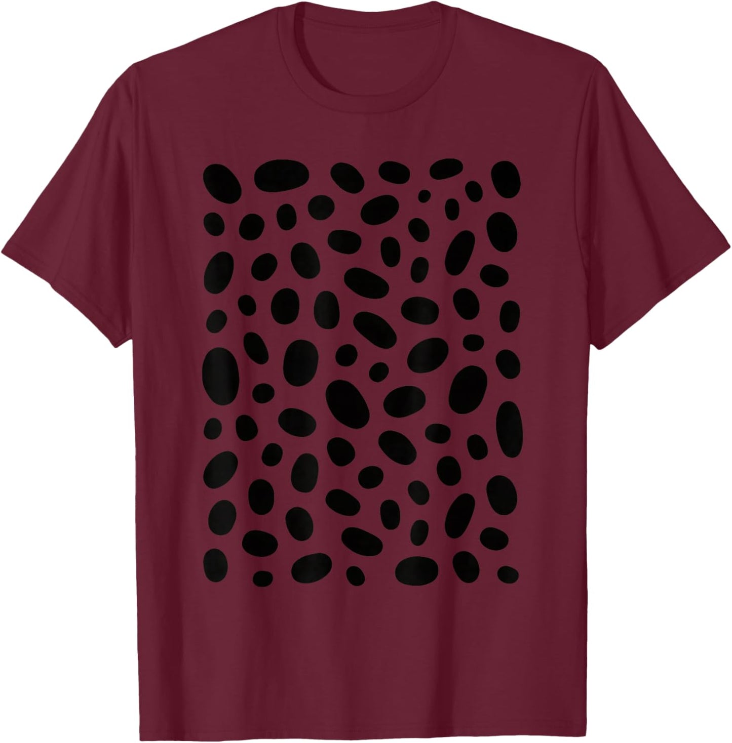 Dog Halloween Dalmatian Spots Pattern Kids Costume Print T-Shirt - T-Shirt | Maroon