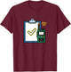 Security Walkie Talkie Safety Checklist Icon T-Shirt - T-Shirt | Maroon