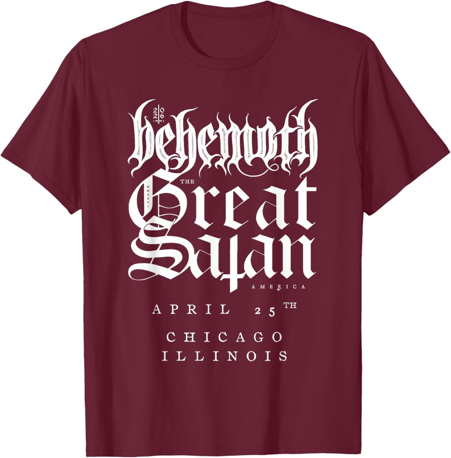 Behemoth The Godless IV Tour Chicago T-Shirt - T-Shirt | Maroon