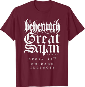 Behemoth The Godless IV Tour Chicago T-Shirt - T-Shirt | Maroon