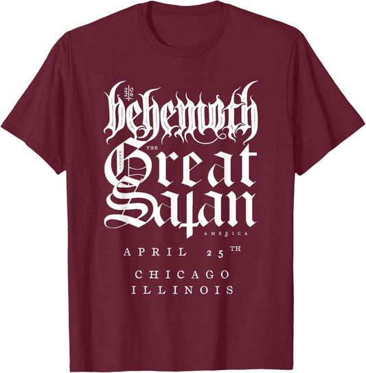 Behemoth The Godless IV Tour Chicago T-Shirt - T-Shirt | Maroon