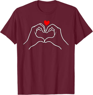 Valentine's Red Heart Cute Design .Men Women Valentine T-Shirt - T-Shirt | Maroon