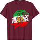 Iran Lion Sun Flag,Iran,Persian,Shir o Khorshid T-Shirt - T-Shirt | Maroon